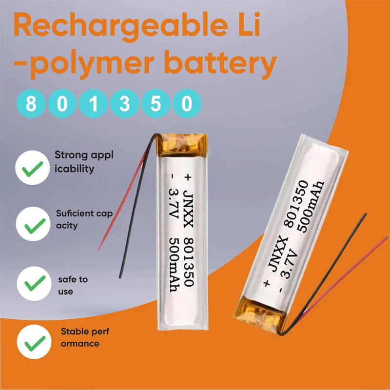 Перезаряжаемый литий-полимерный аккумулятор 3 7 в 500 мАч 801350