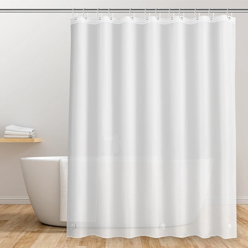 

Bathroom Hanging Curtain With Hooks Waterproof Cloth Decoration Simplicity Large Thick Solid Modern Durable Shower Curtain