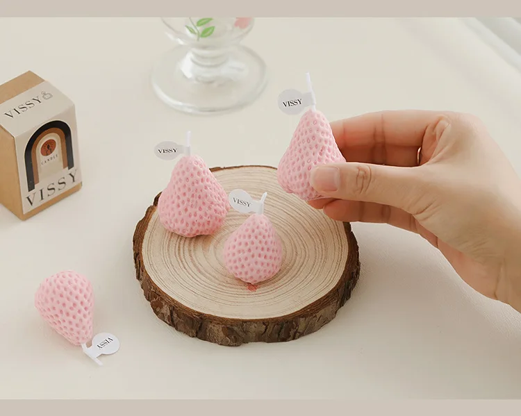 Ароматические свечи в виде клубники соевый воск фотосвечи для дня рождения