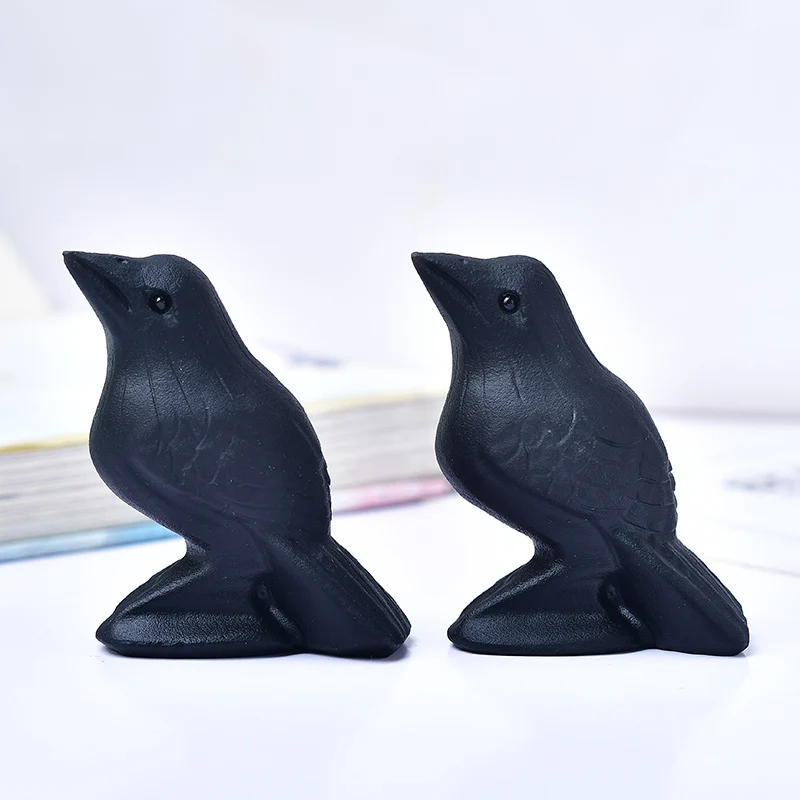 Натуральный обсидиан птица ворона украшения для дома украшение комнаты