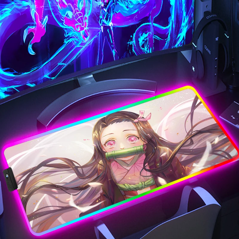 

Коврик для мыши Rgb Xxl, настольный игровой коврик для ноутбука, рассекающий демонов, Xl, аксессуары для игрового ПК, коврик «сделай сам»