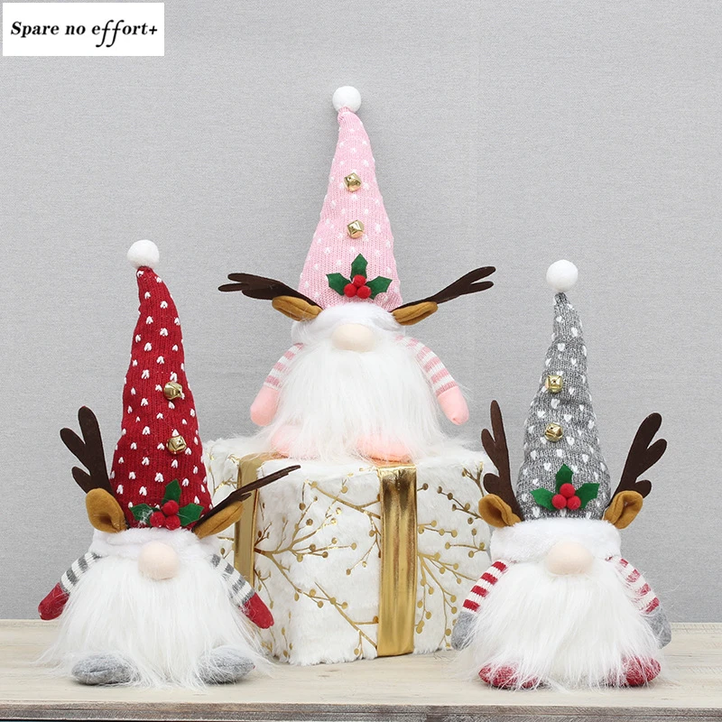 

Рождественские украшения, блестки с подсветкой, кукла Рудольфа, Рождественский гном со светодиодный ными подсветками, блестки ручной работ...