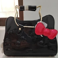 purses and handbags sanrio cartoon hello kitty bag pu shiny tote womens shoulder crossbody black and rose red pink three colors