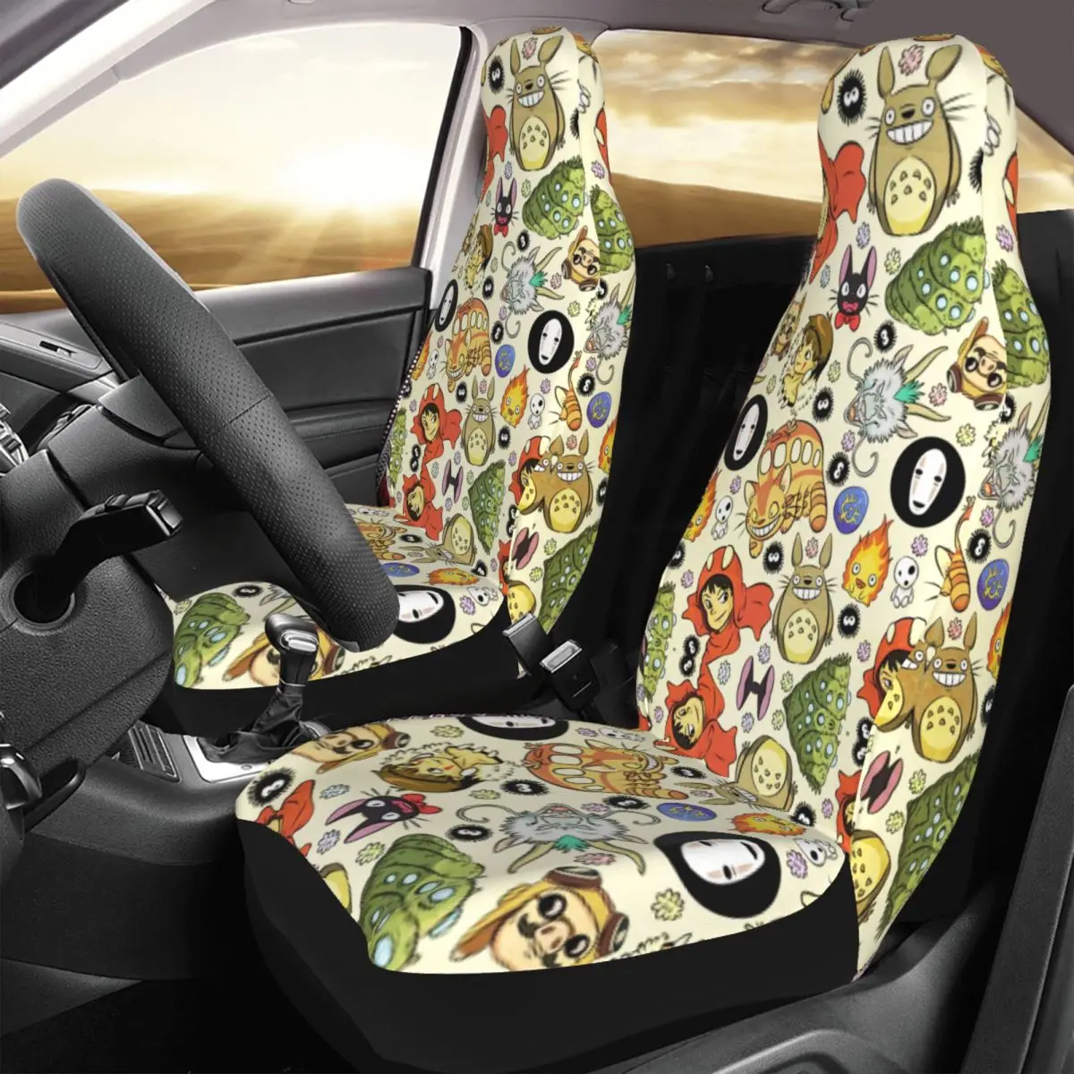Универсальные автомобильные чехлы на сиденья Hayao Miyazaki с аниме подходят для