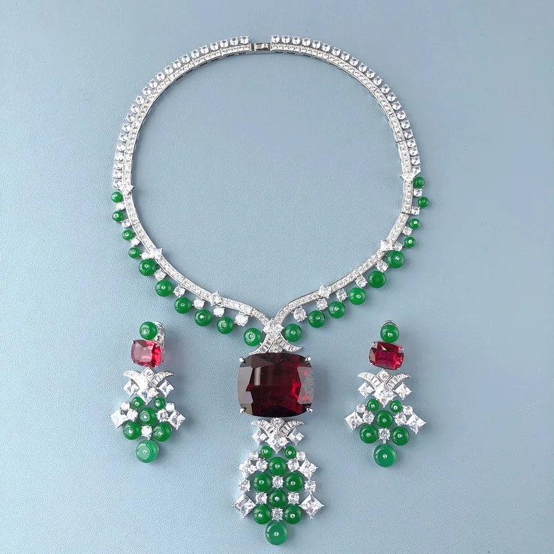 Роскошное модное ожерелье серьги-гвоздики для женщин инкрустация цирконием