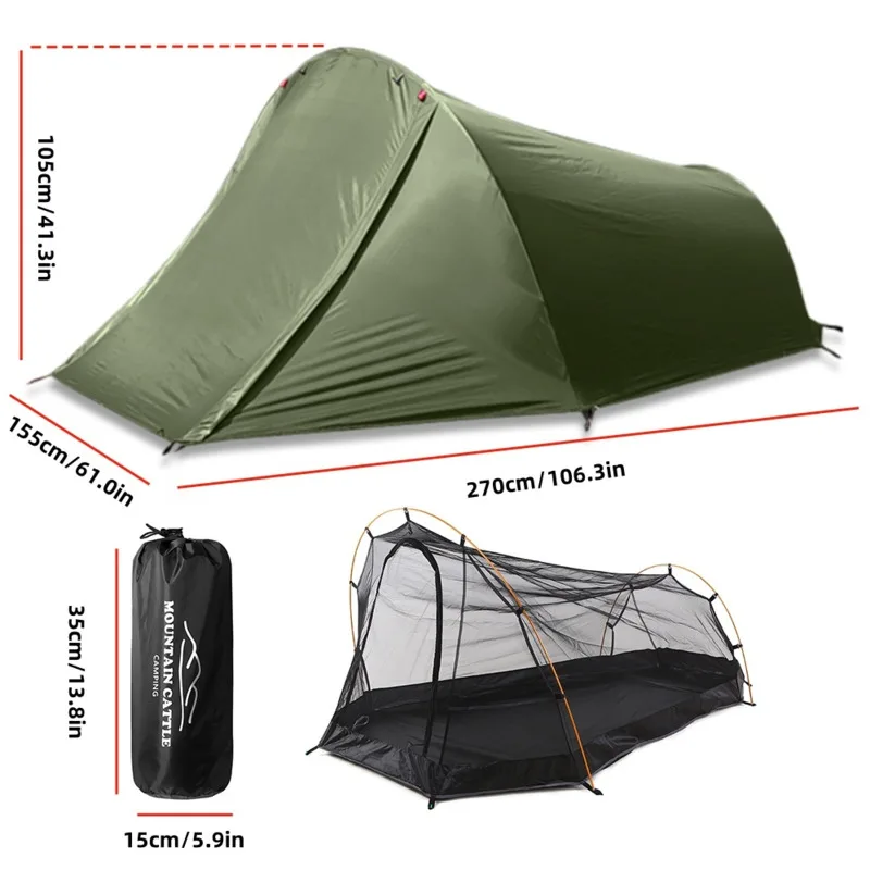 Сверхлегкая 2-местная палатка Bivy, туристическая палатка с москитной ...