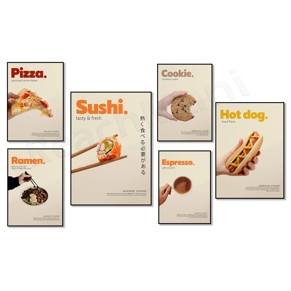 Паста эспрессо пицца японский рамен суши американская хот-дог печенье гамбургер