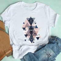 y2k women short sleeve cute geometric aesthetic trend casual 90s style fashion clothes print tshirt female tee top graphic t shi