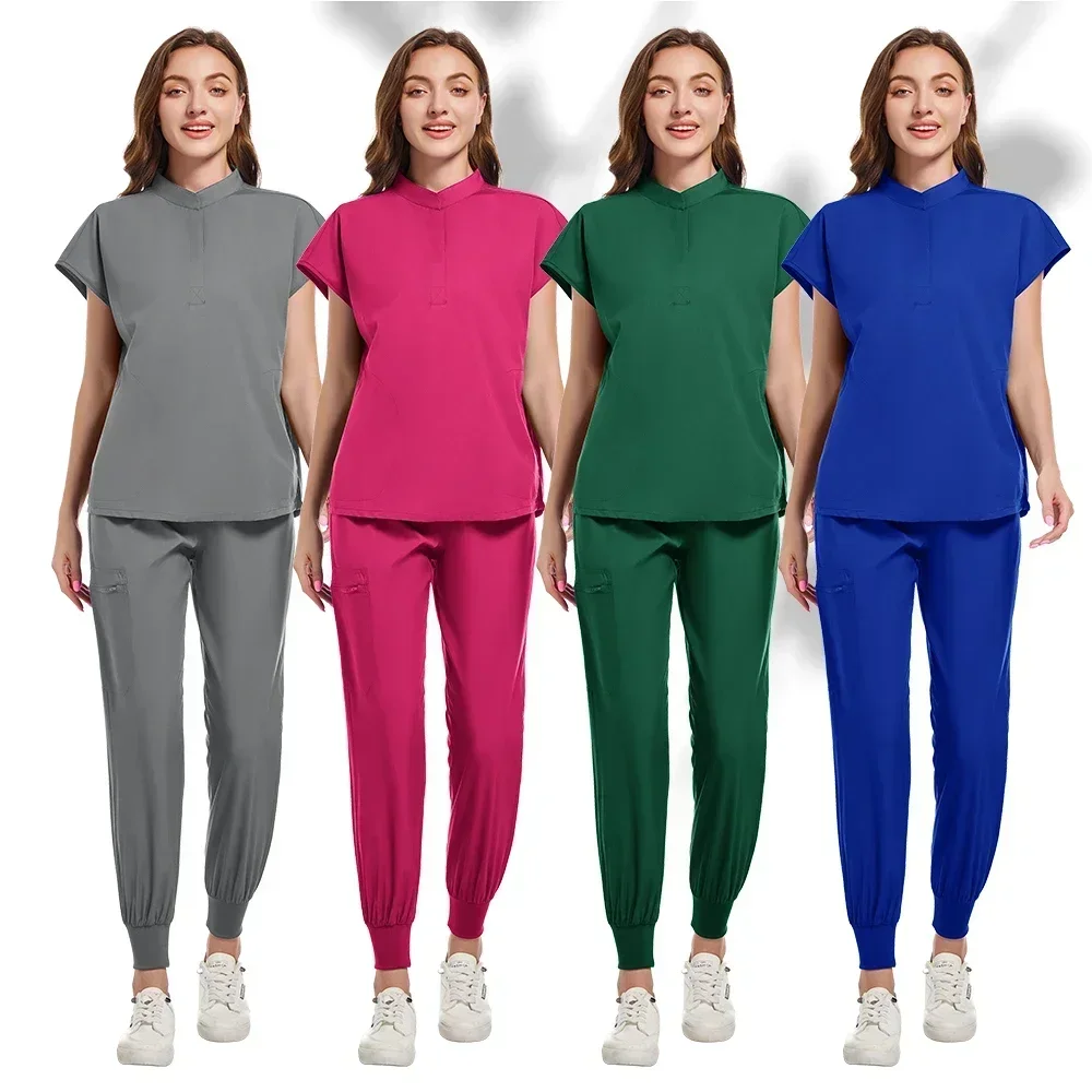 Multi-colored high elasticity soft dental pet hospital pharmacy clinic beauty salon uniform sets suitable for doctors and nurses