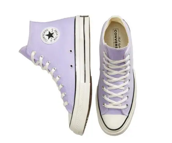 Original Converse Chuck Taylor All Star men and women unisex Skateboarding Daily Leisure High purple flat canvas Shoes