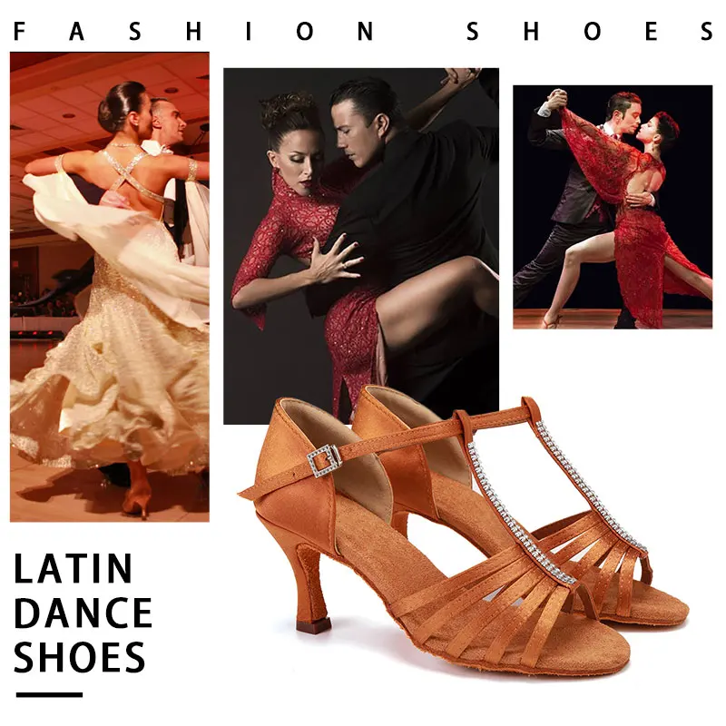 SWDZM New Latin Dance Shoes Women Ballroom dance Shoes Girls Salsa Tango Party Dancing Shoes for Ladies Woman Suede sole