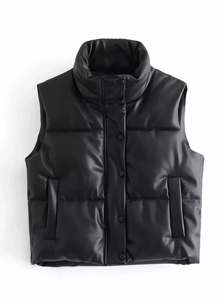 

Жилет женский кожаный с хлопковой подкладкой, без рукавов