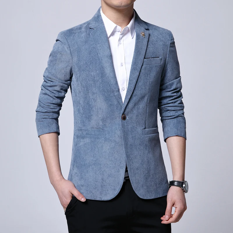 

2023mens Blazer Jacket Men's Boutique High-end Handsome Trend Korean Version Slim Velvet Blazer Masculino Slim Fit