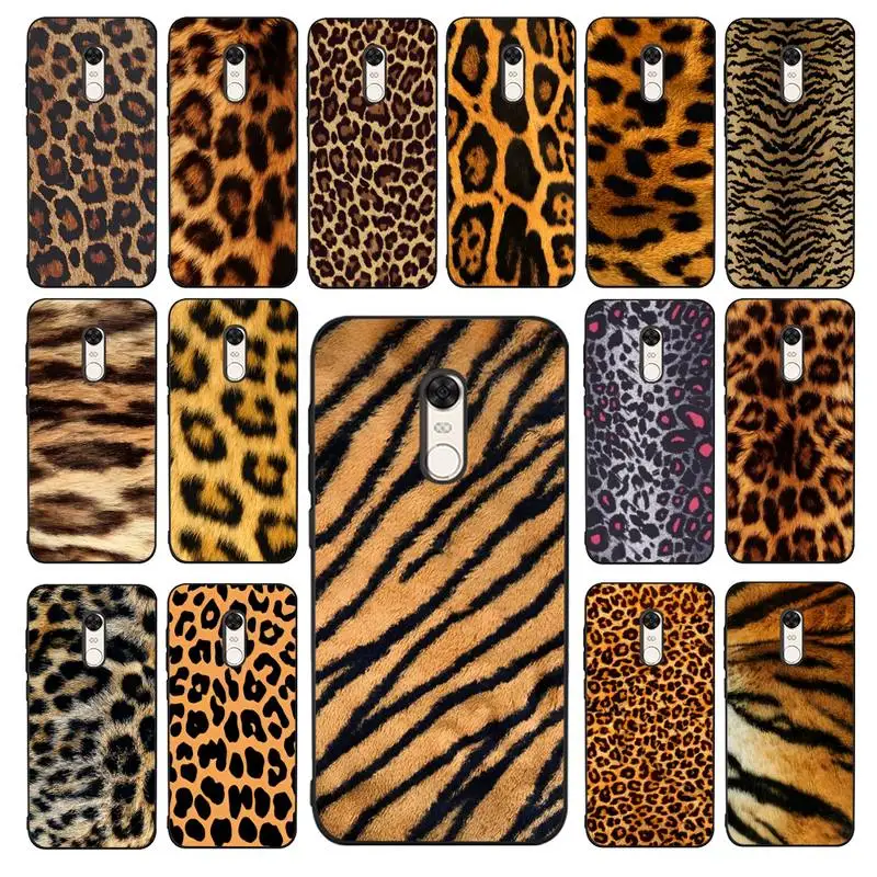 

YNDFCNB Tiger Leopard Print Phone Case for Redmi 5 6 7 8 9 A 5plus K20 4X 6 cover