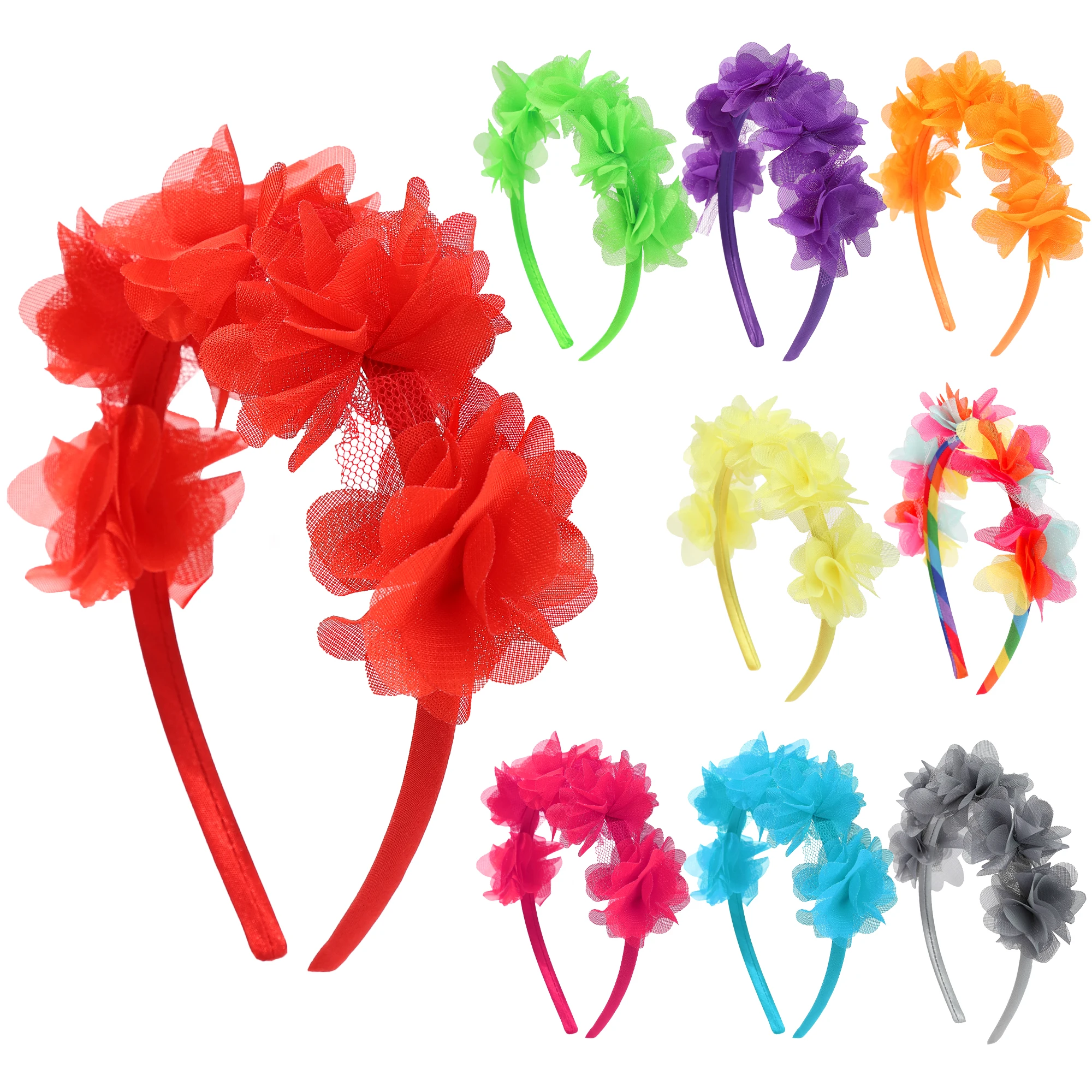 9 шт./компл. однотонная повязка на голову с цветком простая и подходит для девочек