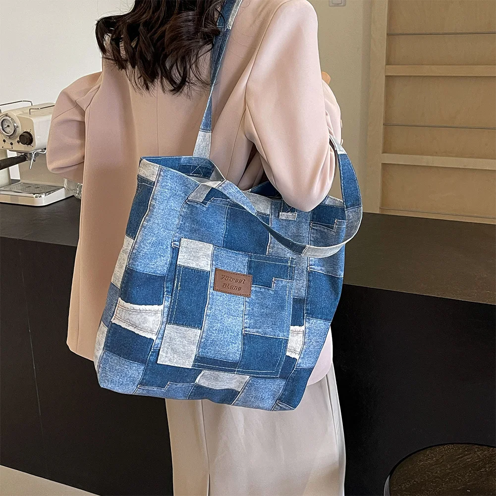 Женская джинсовая сумка через плечо с внутренним карманом Повседневная Сумка