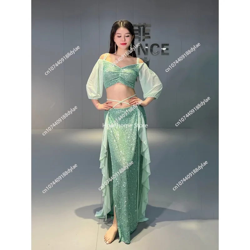 do tańca brzucha kostium syreny jesienno-zimowy siatkowy zestaw mundurków ćwiczeń