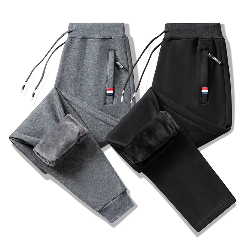 

Winter Thick Fleece Pants Men 2023 Lambswool Warm Casual Thermal Sweatpants Male Trousers Brand High Quality Fashion Men Joggers