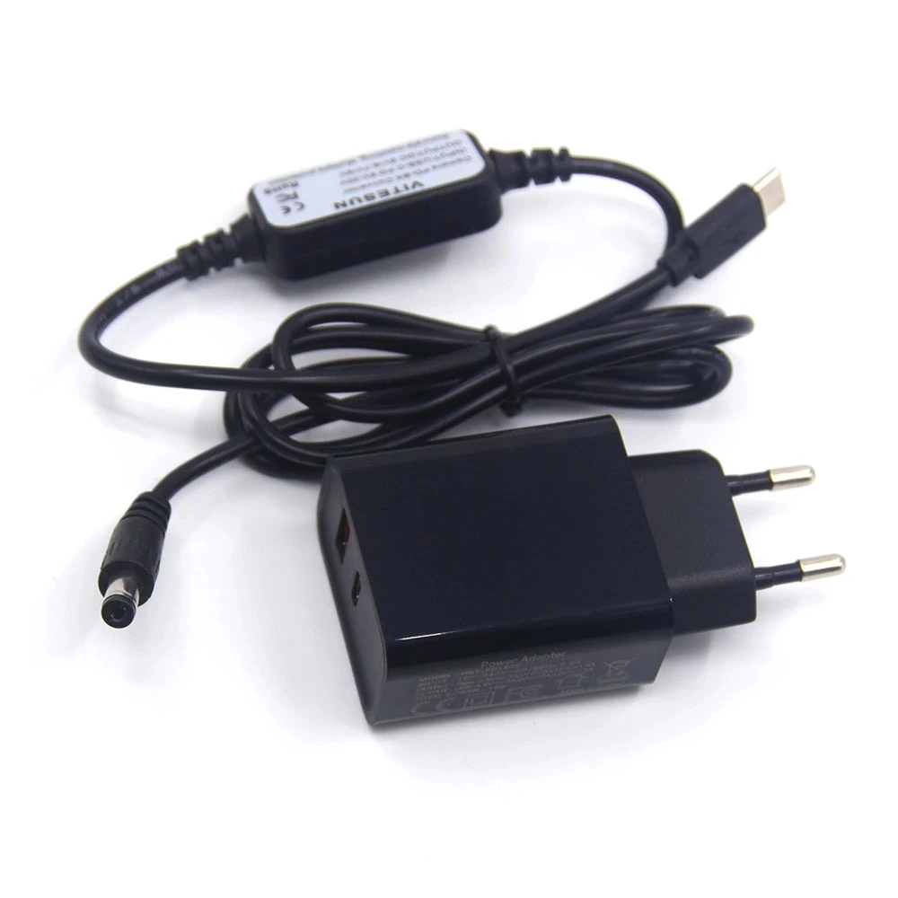 Фото Кабель USB типа C + зарядное устройство PD для аккумулятора PD Power Bank NP-FW50 PW20 DR-E6 LP-E6 DR-400 BP-511 DR-E18 LP-E17 №2
