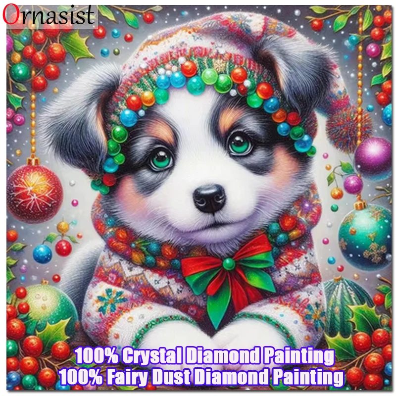 2024 новый полный кристалл набор для вышивки крестом животное собака фея пыль