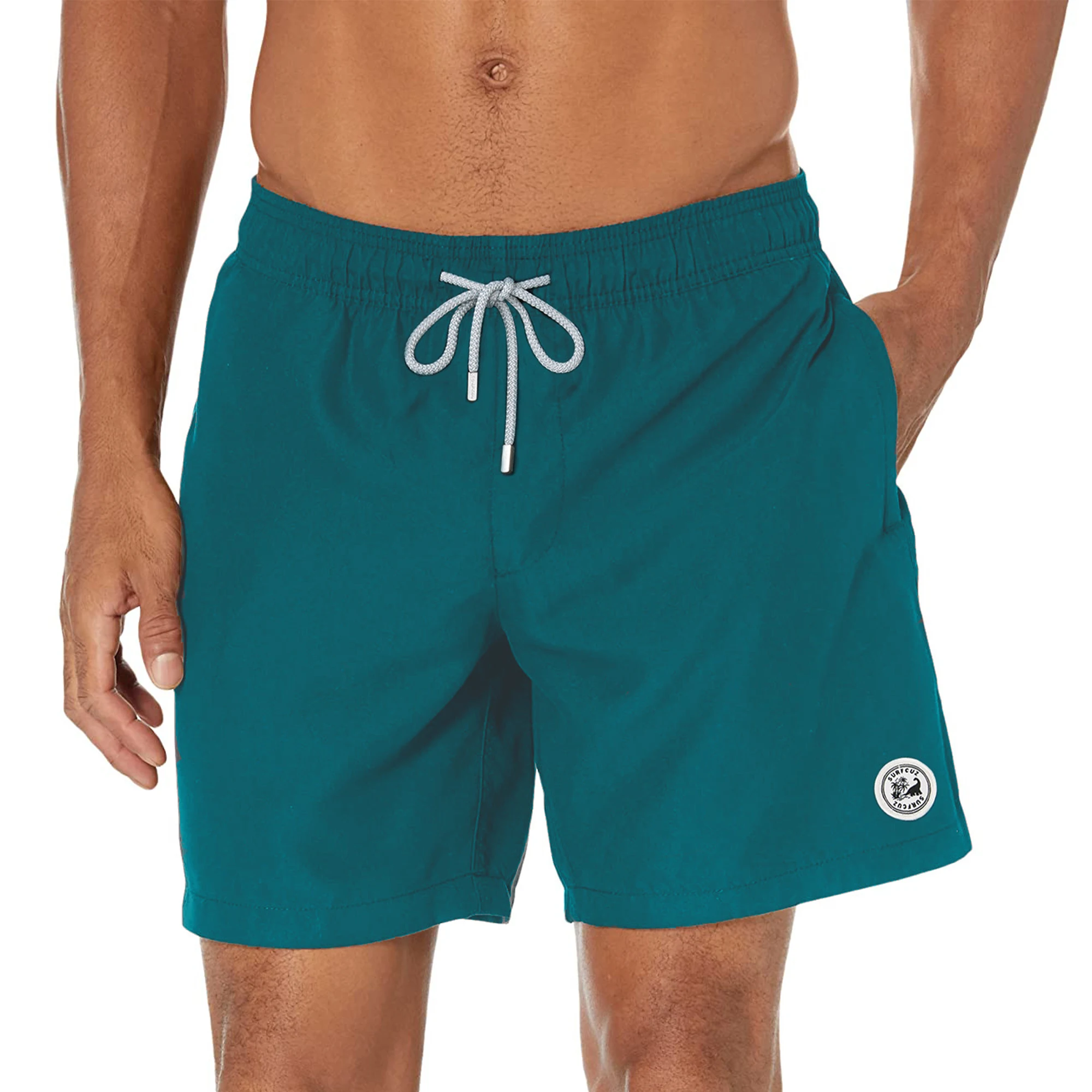 

Мужские плавки с сетчатой подкладкой SURFCUZ, быстросохнущие пляжные шорты для мужчин, купальные костюмы, одежда для плавания, однотонные плавки для плавания