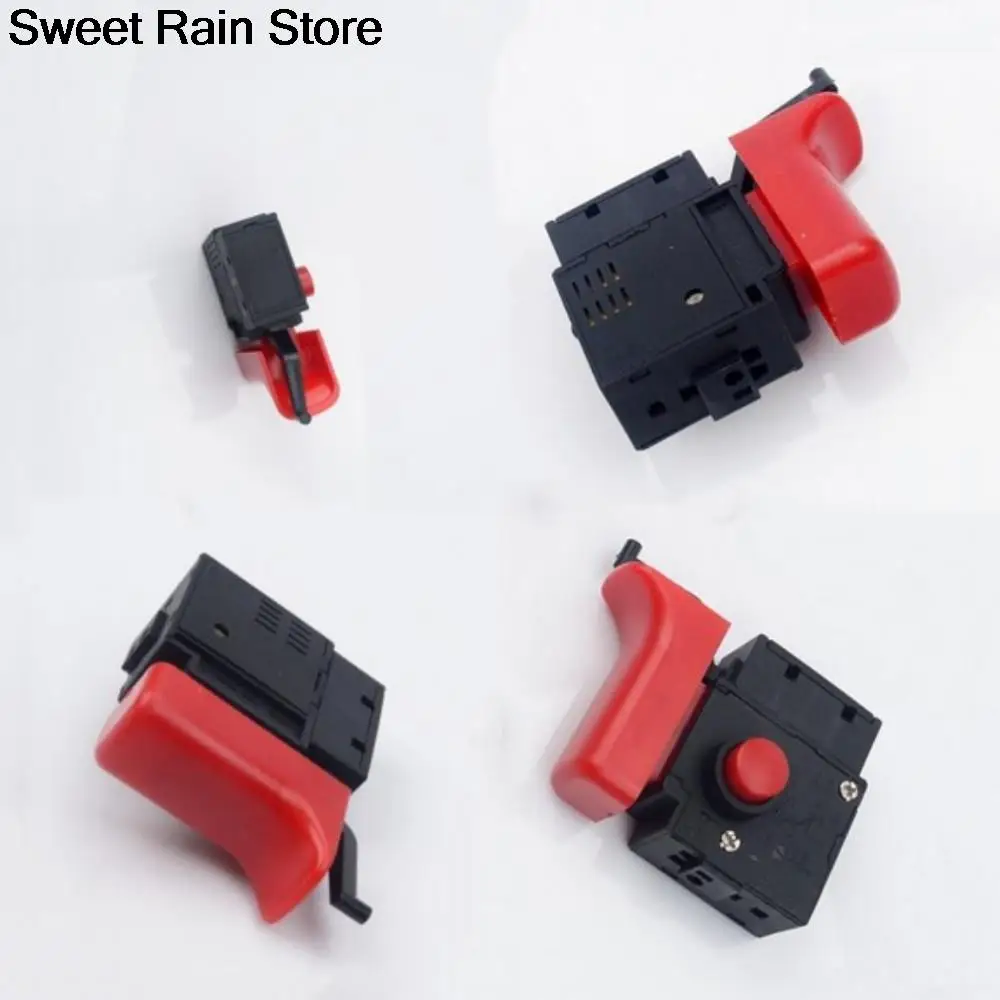 

250V 4A Lock On Power Tool Electric Drill Trigger Switch Black Red FA2-6/1BEK