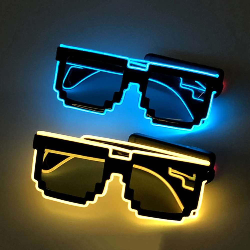 Hot Selling New Cool Luminous Glasses Mosaic Sunglasses Luminous Sticks Bouncing Sticks Birthday Party Atmosphere Creative Props