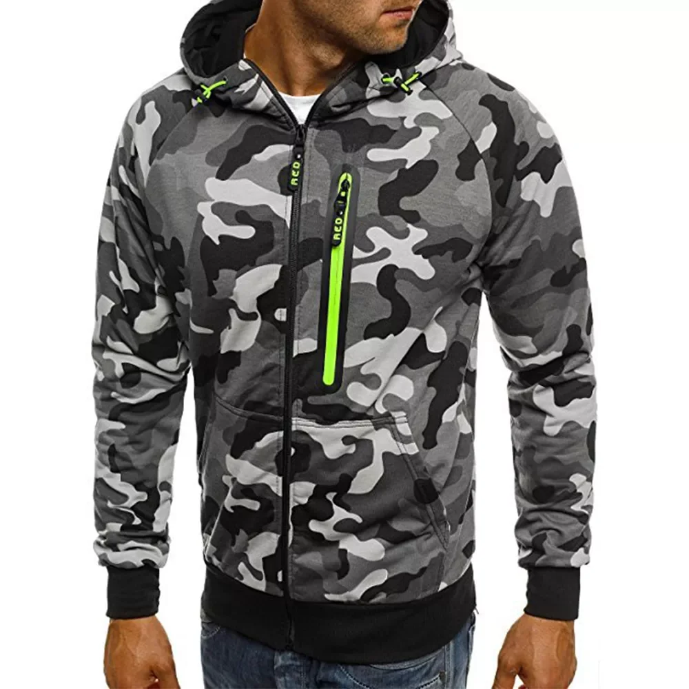 

Spring Men's Camouflage Jackets Hooded Coats Casual Zipper Sweatshirts Male Tracksuit Fashion Jacket Mens Clothing Outerwear