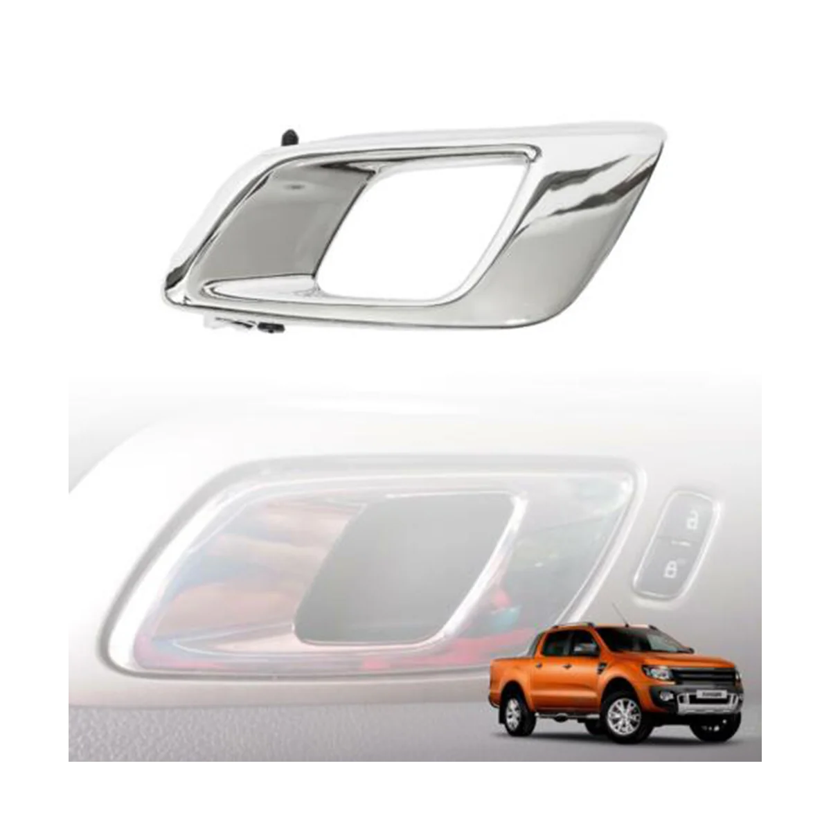 

1Pair Chrome Inner Door Handle Assy AB3921971AB AB3921970AB for Ford Ranger Wildtrak Hi-Rider 2012-2018 Interior Pull