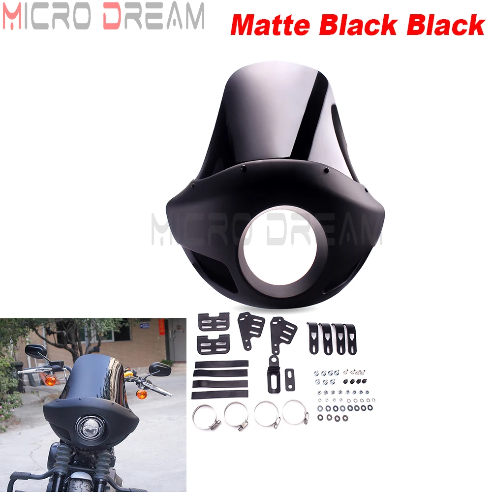 

Для Harley Sportster XL883 XL1200 Road King Electra Glide Dyna Touring 5 3/4 "обтекатель фары, маска с вилками 35-49 мм