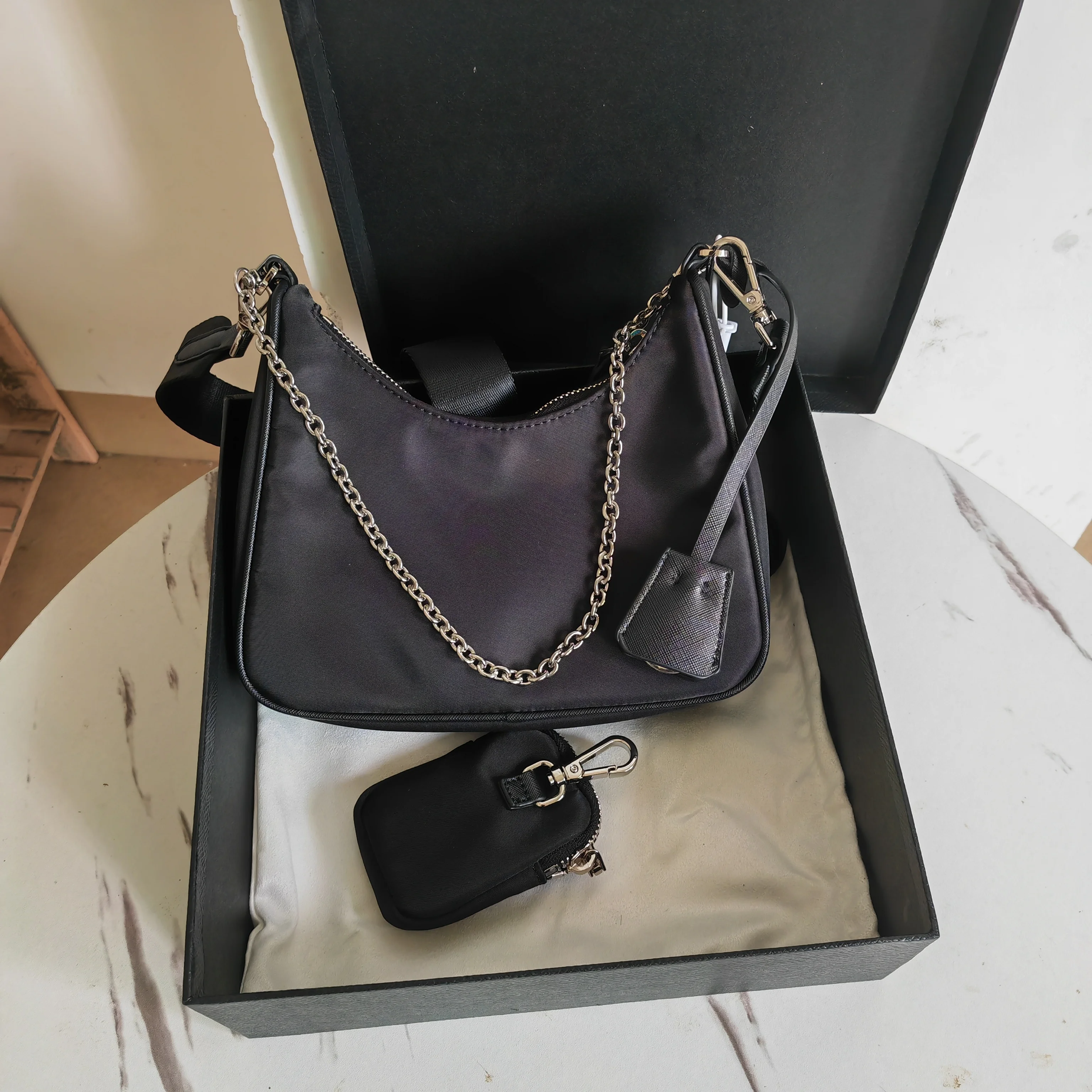

Women's bag with box three-in-one bag shoulder bag women's messenger bag women's handbag nylon bag women