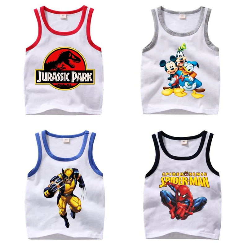 

Summer Children Marvel Hulk Sleeveless T-shirt for Boy Printing Mickey Mouse Boys T Shirt Boys Tops Tees Spiderman Kids Clothes