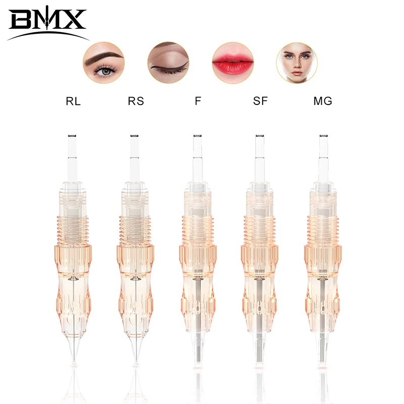 BMX 100PCS PMU Cartridge Tattoo Needles 0.16/0.18/0.2/0.25/0.3mm RL for Micropigmentation Permanent Makeup eyebrows Microblading
