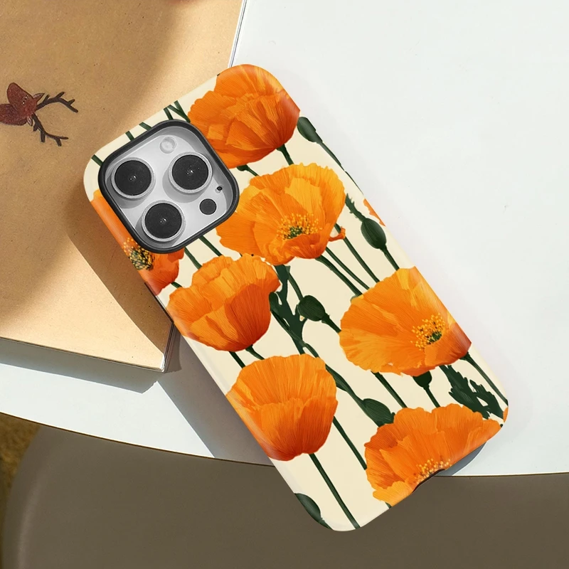 Магнитный матовый противоударный чехол 2-в-1 для iPhone 17, 12, 13 Pro, 14 Plus, 15 Pro Max, 16 с цветочным дизайном для Magsafe (art.: 3920dcbc2d060) - 3920dcbc2d060