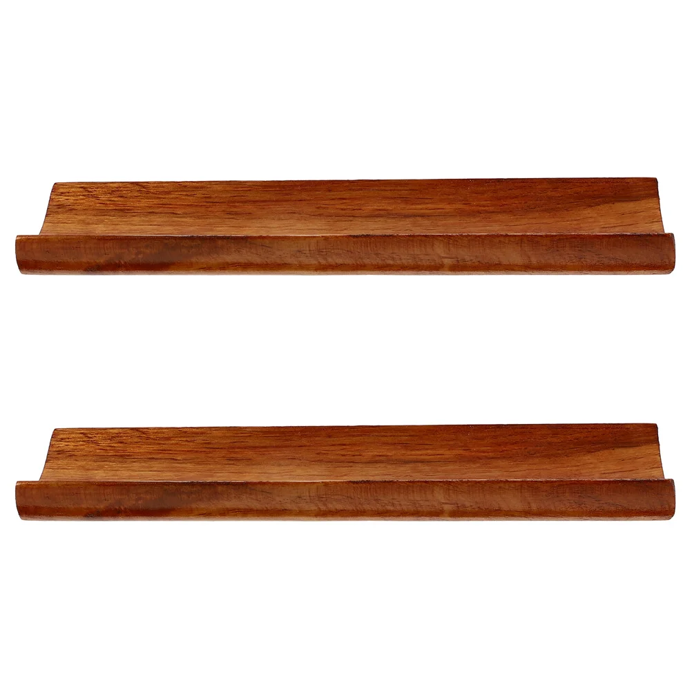 

2 Pcs Sushi Counter Convenient Plate Marine Accessories Long Tray Wooden Dessert Serving Japanese