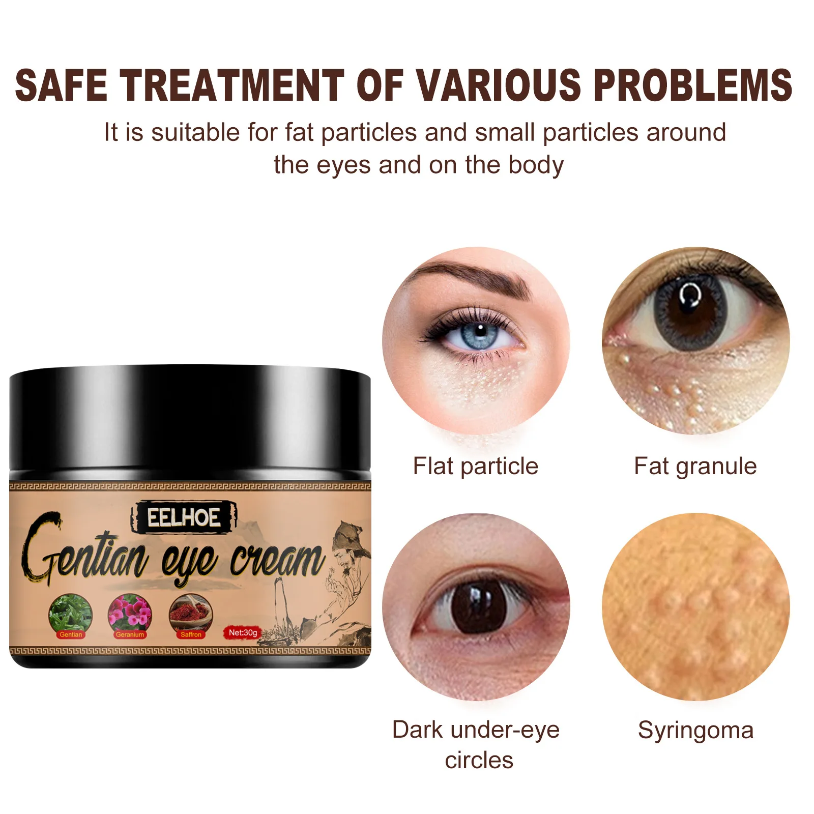 

Effective Removes Fat Granules Eyes Cream Improve Eye Bag Fine Lines Moisturizing Anti-Puffiness Lifting Firming Eye Care Serum