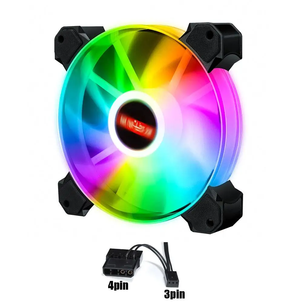 

12cm Rgb 5v Pwm 3+4pin Case Fan Quiet Pc Radiator Cpu Cooler Argb Sync With Motherboard Fans Desktop Computer Cooling Fan