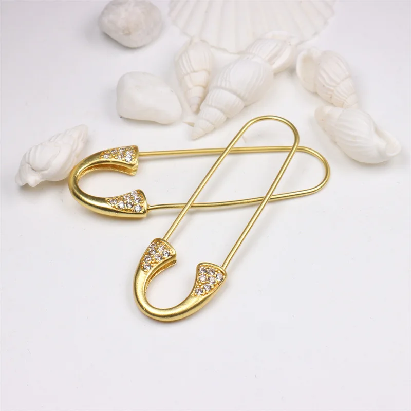 10pcs/Lot Brooch Clip Base Pins 17.5*51.9mm Safety Pins Brooch Settings Blank Base For DIY Jewelry Making Accessories Supplies