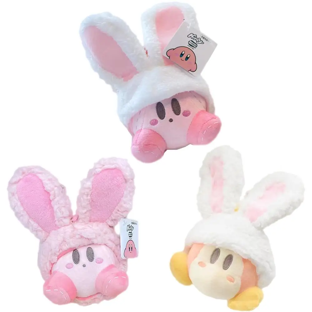 

8 см аниме мультфильм плюши новая звезда Kirby Cos белый кролик розовый кролик наряд милая кукла в костюм кролика кулон Kirby подарок