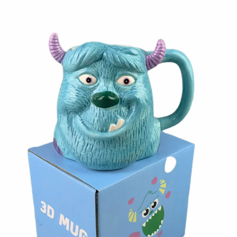

Керамическая кружка Monster Sullivan с голубыми волосами, милая кукла, 3d-чашка для воды с маленьким монстром