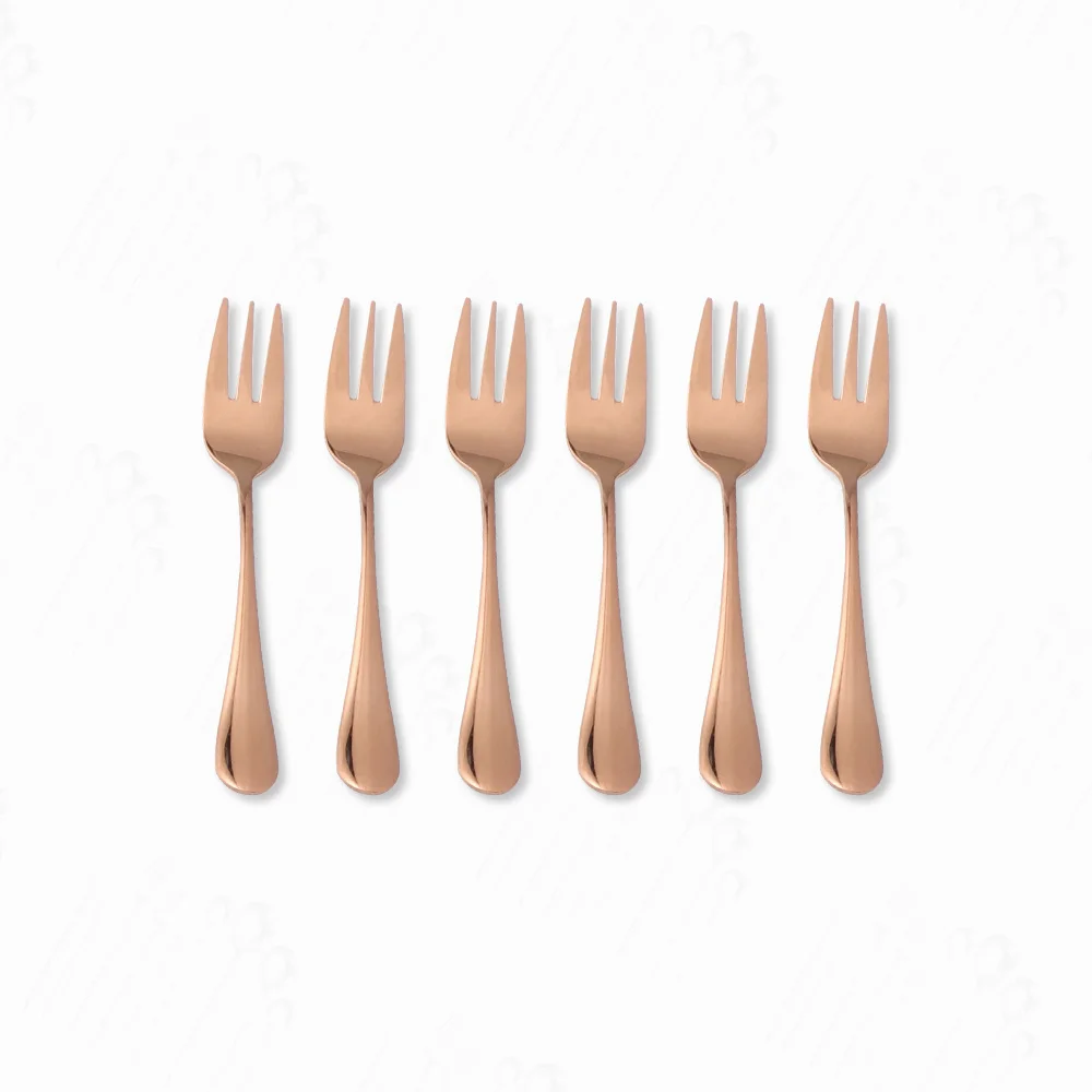 

Rose Gold 6Pcs Fruit Fork Stainless Steel Cake Dessert Metal Cutlery Set Home Party Tea Fork Western Dinnerware Dropshipping
