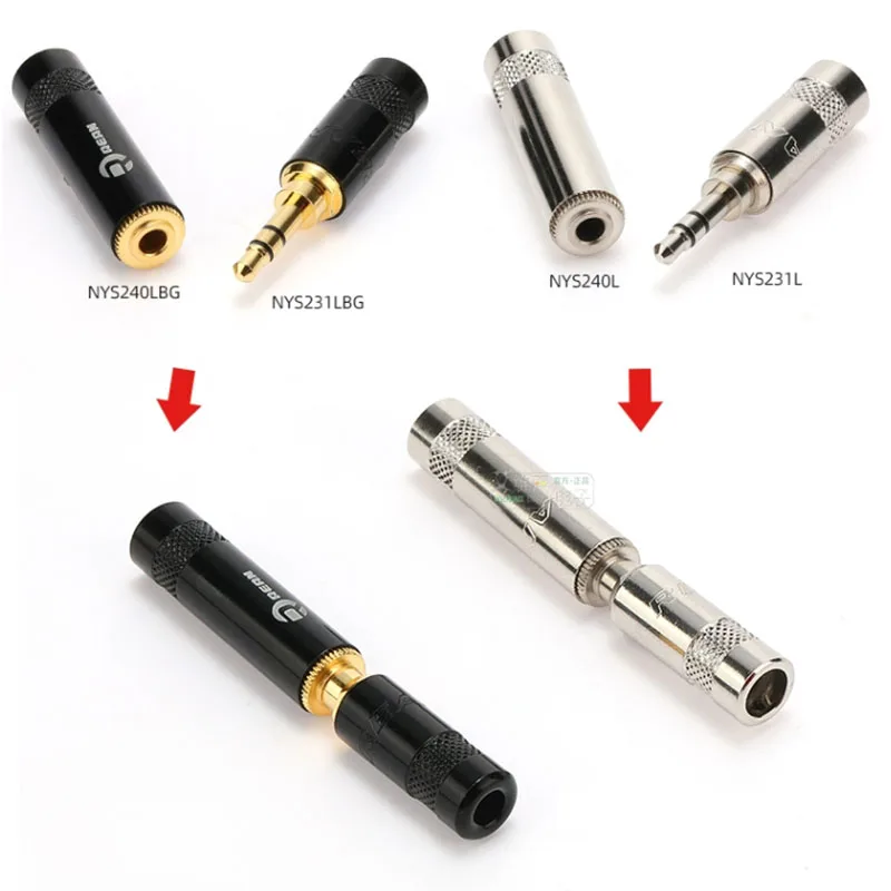 Разъем для наушников REAN jack 3 5 мм 1/8 дюйма штекер Женская пара позолоченный