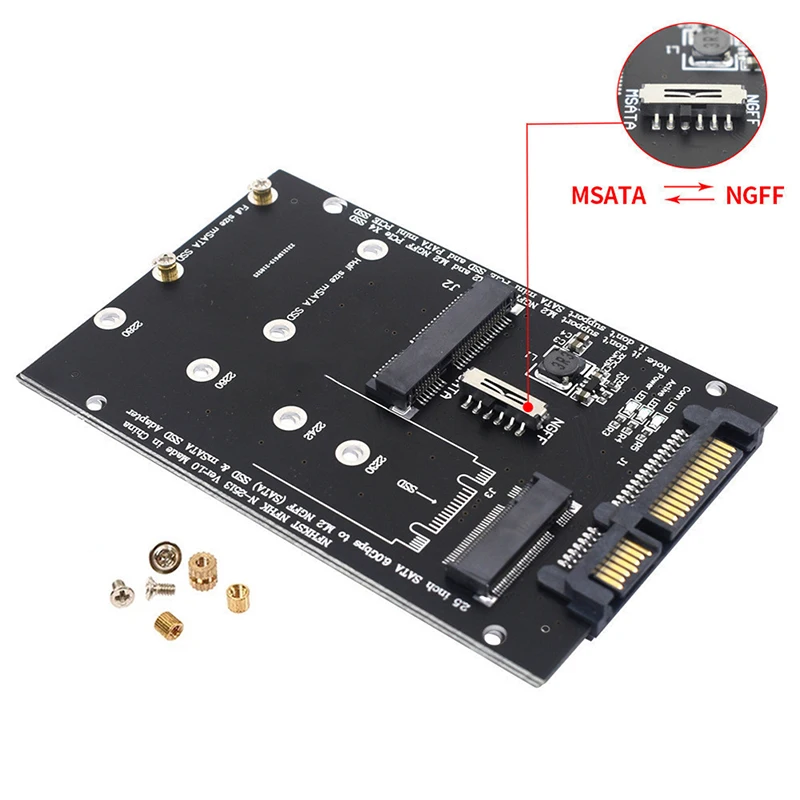 

mSATA to SATA Adapter SSD M2 to SATA Adapter SATA M.2 NGFF mSATA SSD to SATA3.0 2.5 Adapter M.2 mSATA SSD Riser Board