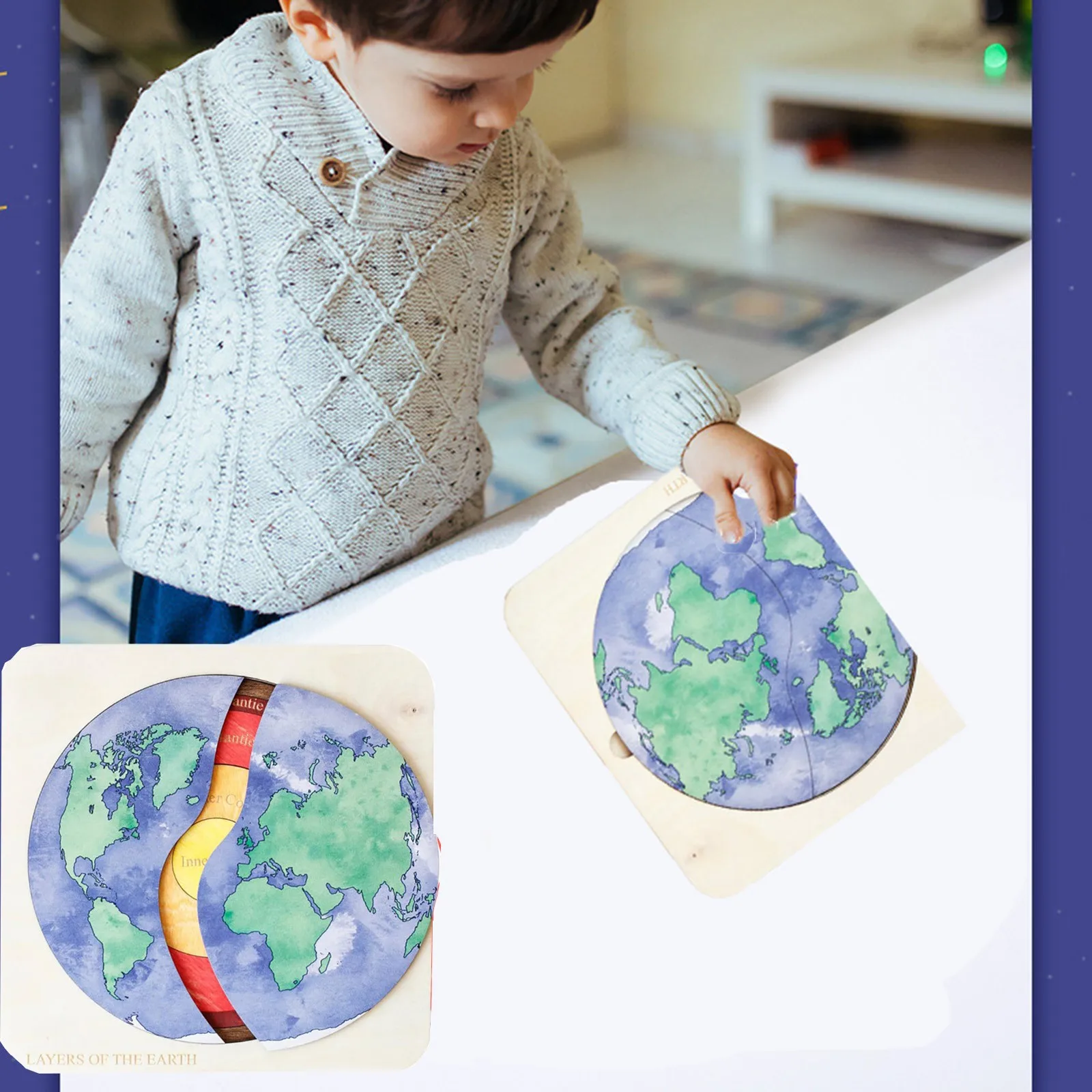 

Деревянный многослойный пазл, игрушка для изучения земляного слоя, подарок для раннего развития детей, Киев