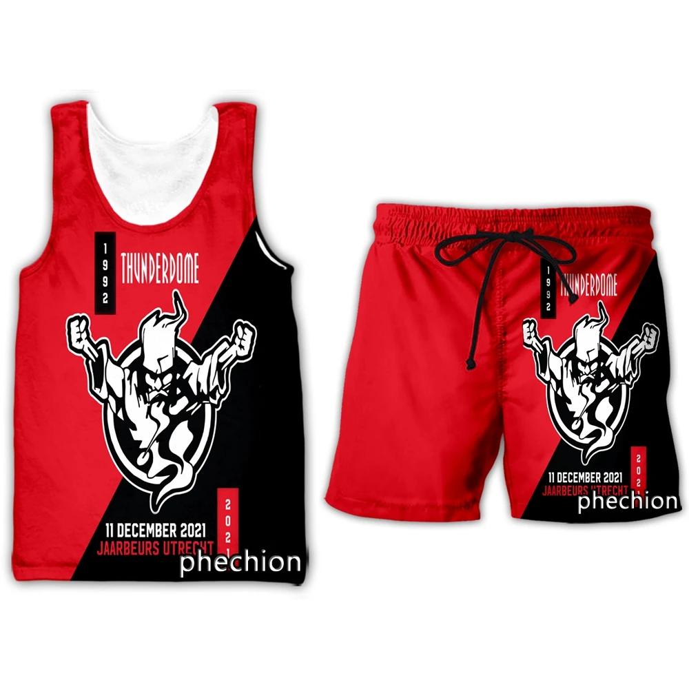 

Phechion новинка, Мужская/женская одежда с 3D принтом Thunderdome, летняя модная уличная одежда, жилет, мужские свободные спортивные шорты T05