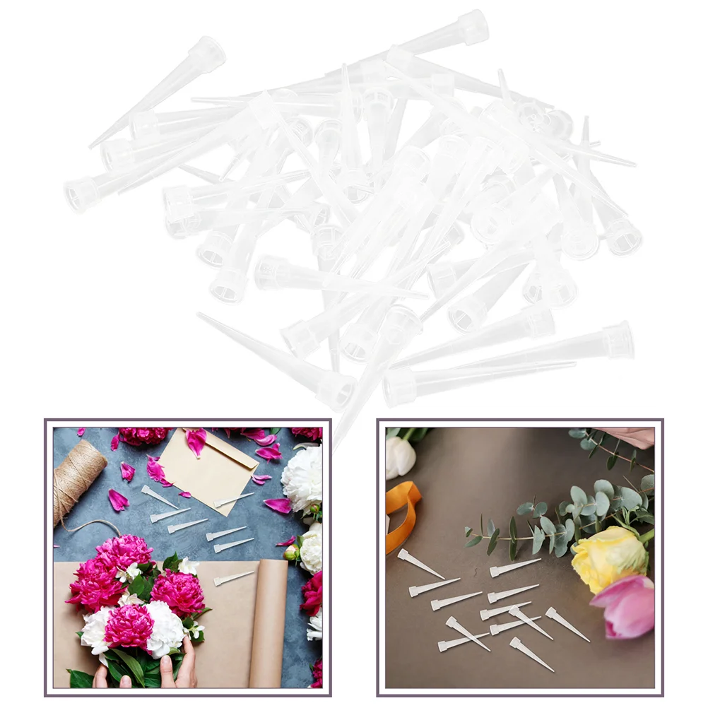 

50Pcs Flower Stems Tube Holder Floral Water Tubes Plastic Flowers Vials Stem Water Tube
