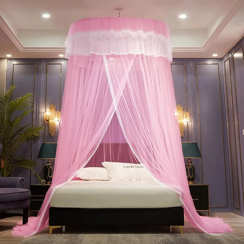 

Sweet Style Girl Heart Bedroom Round Ceiling Mosquito Net Summer Home Romantic Lace Mesh Mosquito Net Bedroom Decor Mosquito Net