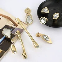 crystal gold cabinet pulls zinc furniture door knobs kitchen handles drawer cupboard pull knob hardware