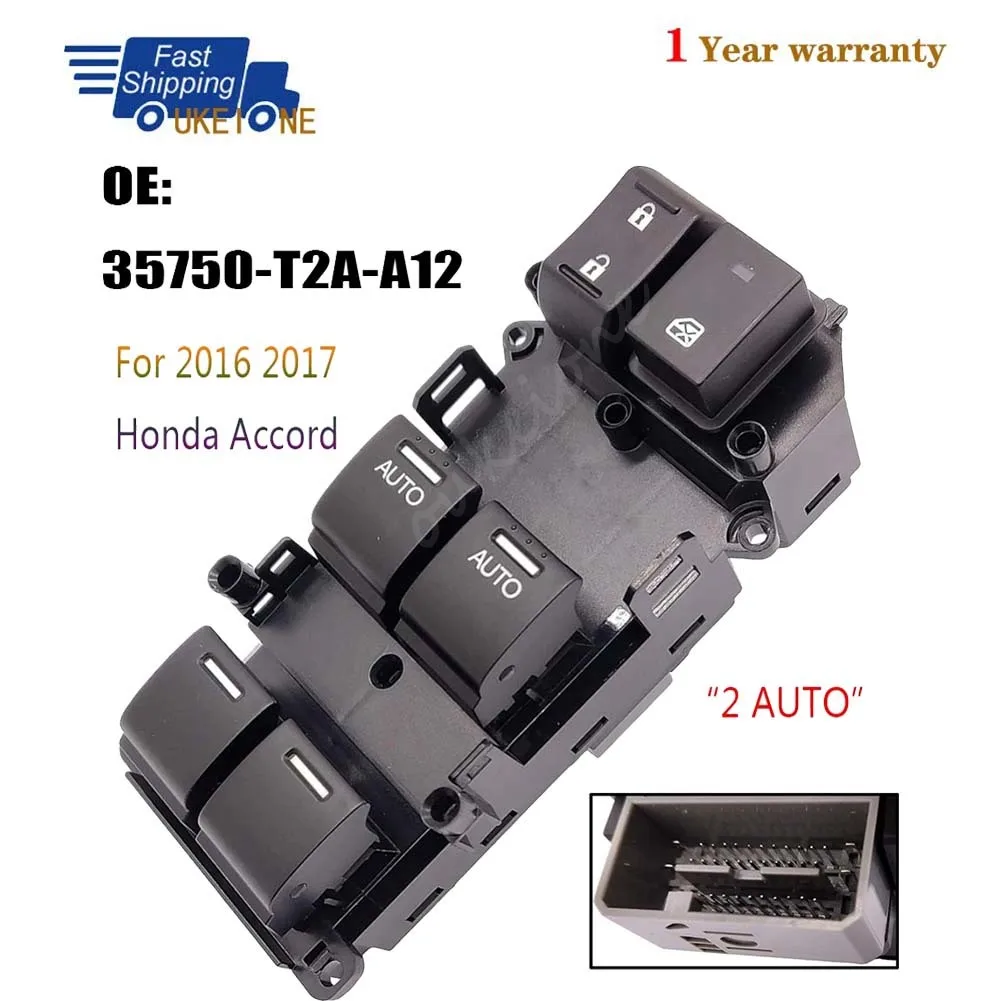 

35750-TK4-A01 35750-T2A-A12 для Honda Accord 2016, 2017, электрический переключатель управления стеклоподъемником, детали кнопки подъемника, автомобильные аксессуары