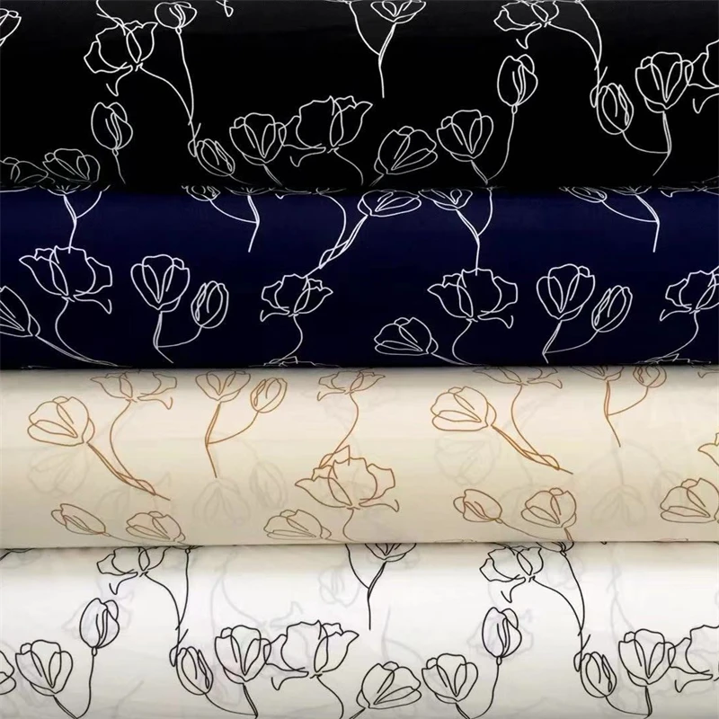 

D7200 Printed Polyester Fabric For Dress Clothing Shawl Scarf Curtain Tablecloth DIY Handmade Products